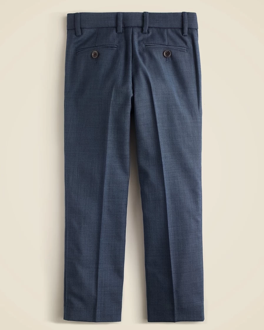 J.Crew Boys' Harbor Blue Slim Ludlow Suit Pants - Stretch Worsted Wool Blend Dress Pants for Kids