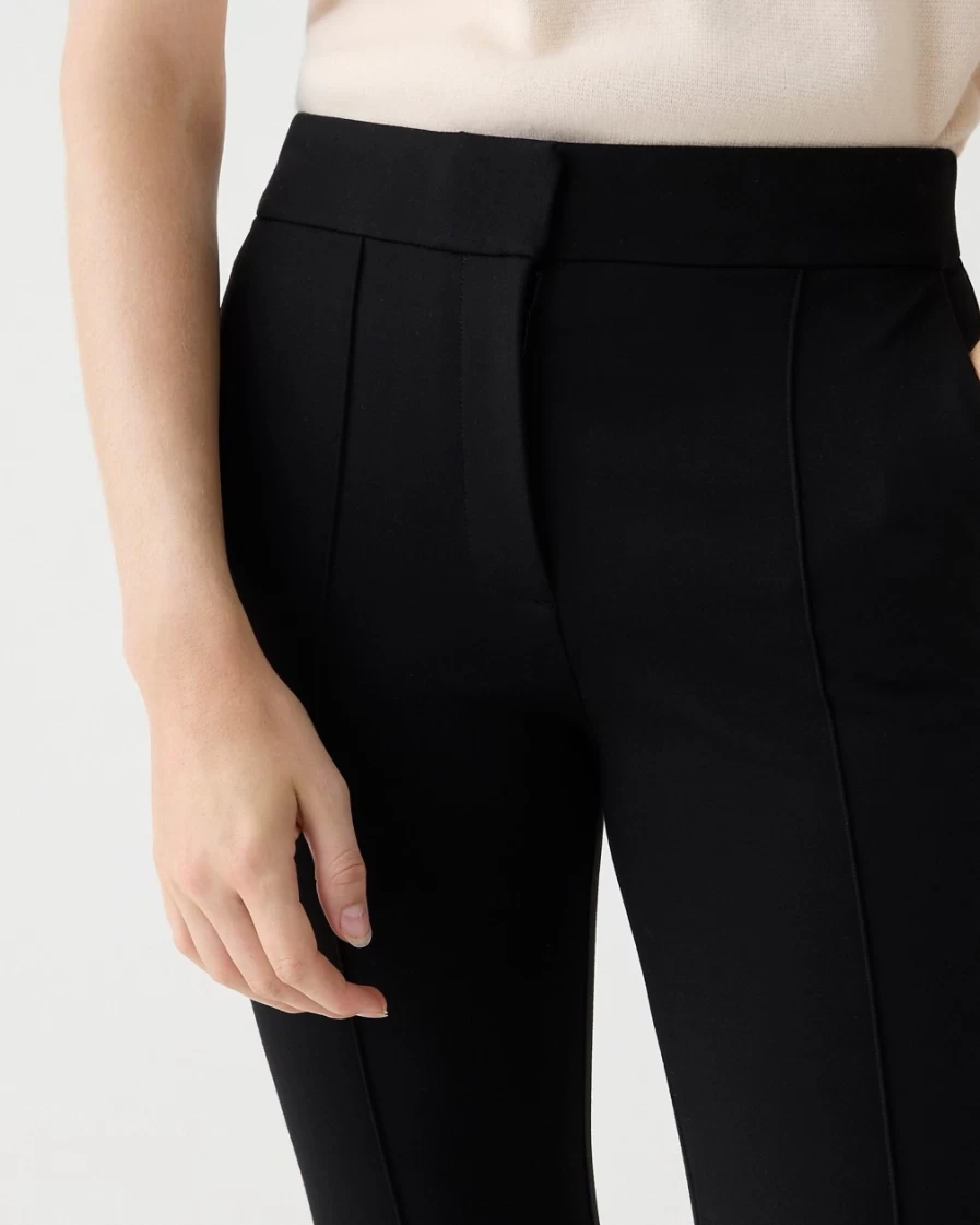 J.Crew Women's Black Demi-Boot Pants in Italian Ponte Fabric