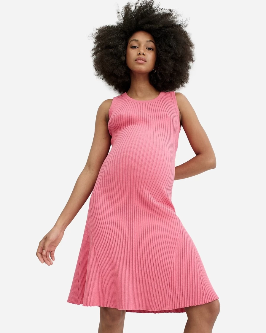 J.Crew Women's Pink Alexis Ribbed-Knit Maternity Dress | Hatch®