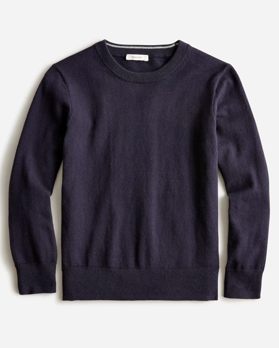 J.Crew Boys' Dark Indigo Cotton-Cashmere Crewneck Sweater for Kids