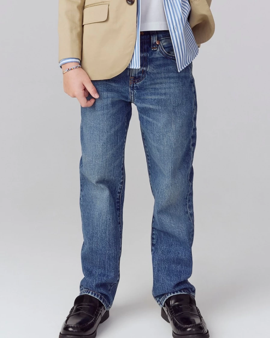 J.Crew Boys' Relaxed-Fit Stretch Jeans in Sail Wash - Comfortable Denim for Kids