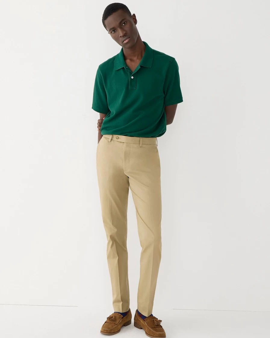 J.Crew Men's Khaki Bowery Slim-Fit Stretch Chino Dress Pants