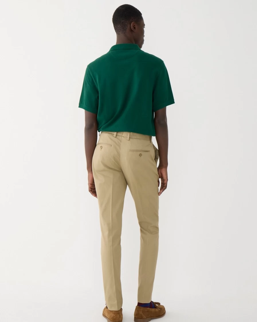J.Crew Men's Khaki Bowery Slim-Fit Stretch Chino Dress Pants