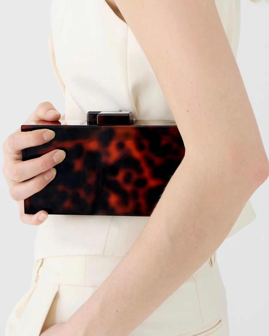 J.Crew Women's Classic Tort Tortoise Shell Clutch