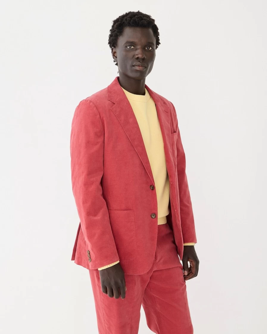 J.Crew Men's Kenmare Italian Cotton Corduroy Suit Jacket in Rose