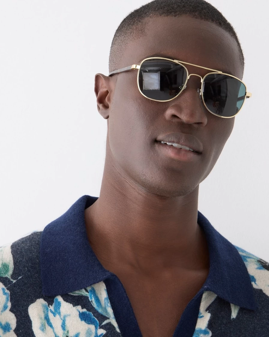 J.Crew Men's Airman Sunglasses in Classic Tort - Aviator Style Shades for Men