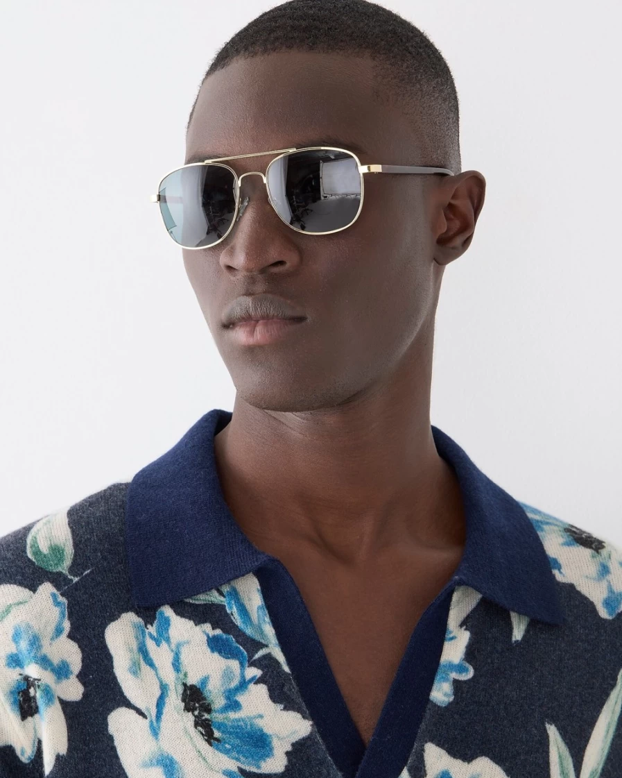 J.Crew Men's Airman Sunglasses in Classic Tort - Aviator Style Shades for Men