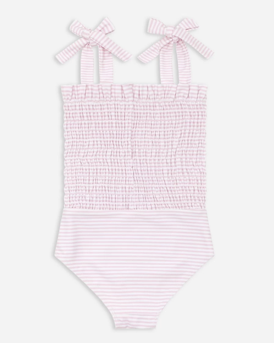 J.Crew Girls' Light Pink Minnow™ Smocked One-Piece Swimsuit