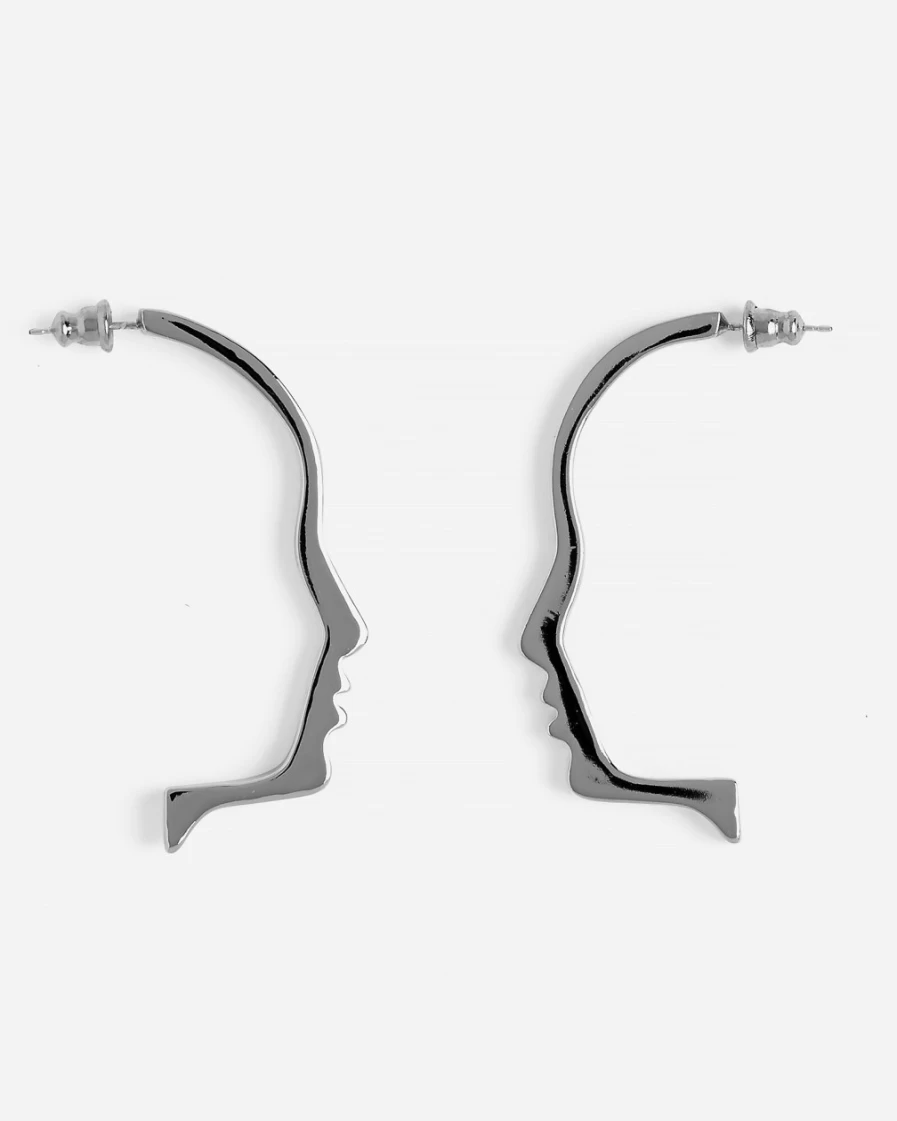 J.Crew Women's Silver Lady Grey Silhouette Earrings