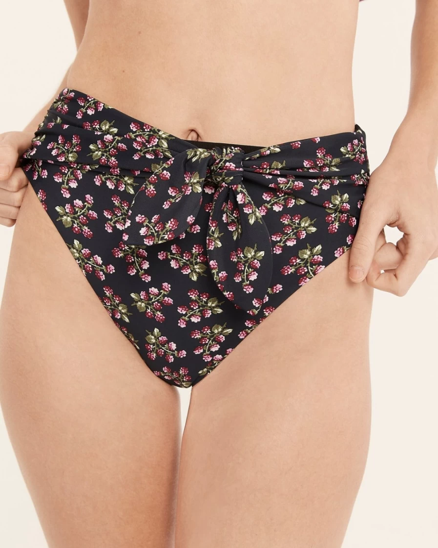J.Crew Women's Navy High-Rise Tie Bikini Bottom