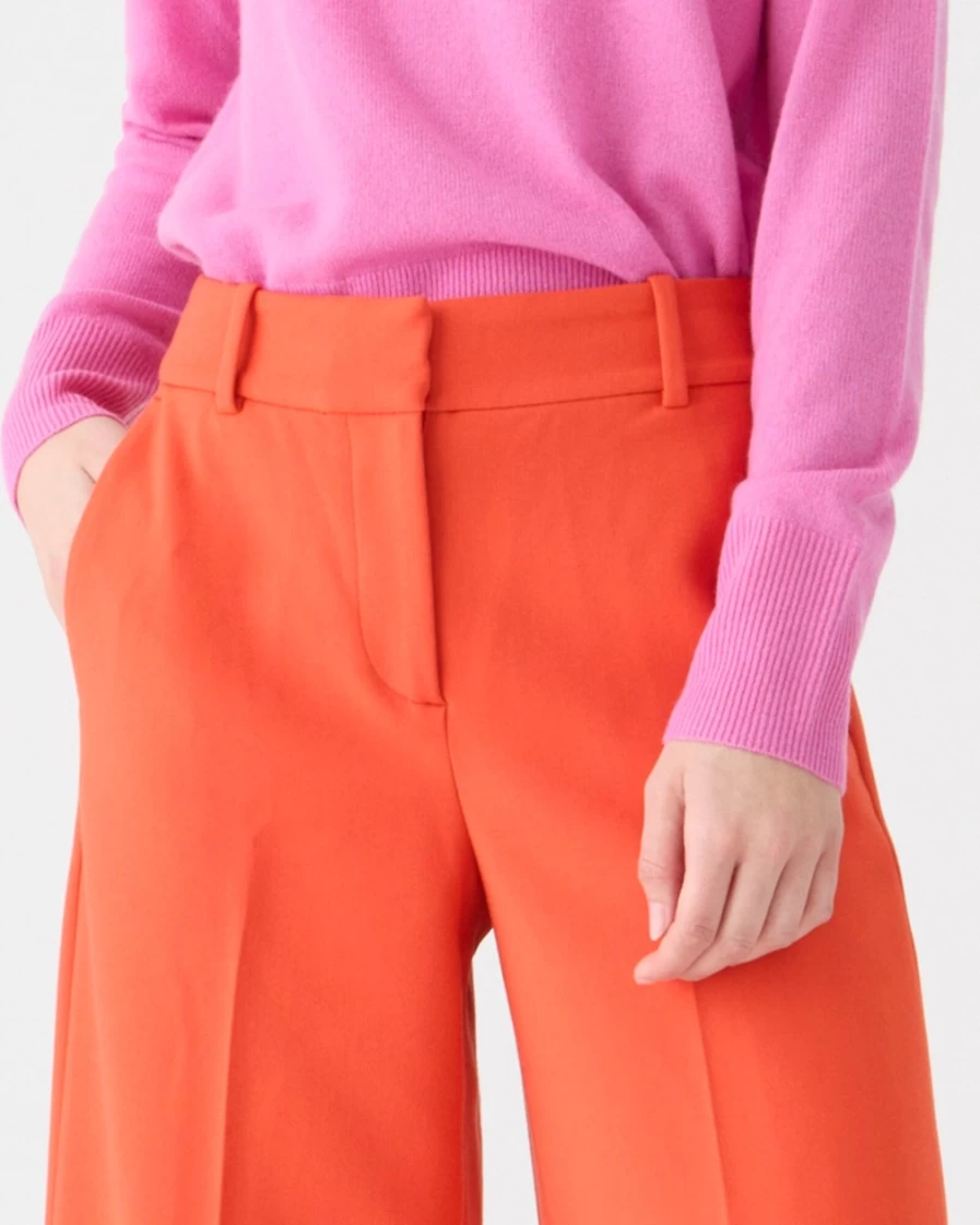 J.Crew Women's Warm Persimmon Sydney Wide-Leg Stretch Pants for All Seasons