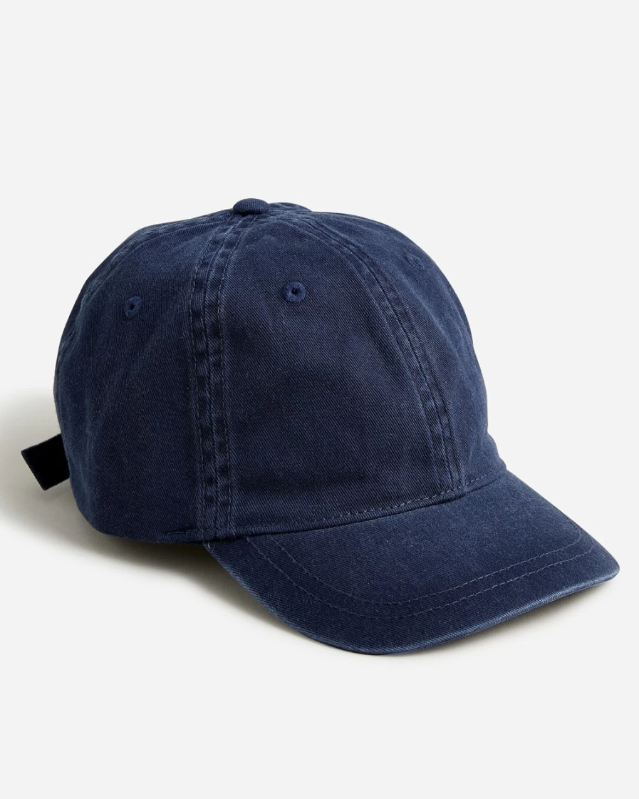 J.Crew Boys' Union Blue Adjustable Garment-Dyed Baseball Cap for Kids