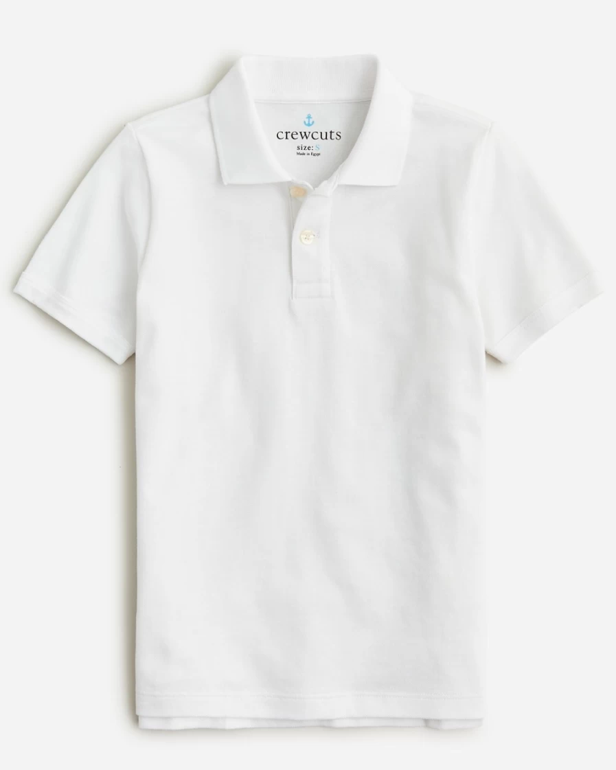 J.Crew Boys' White Short-Sleeve Piqué Polo Shirt for Kids