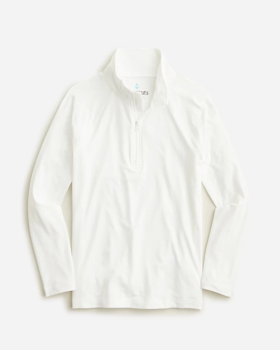 J.Crew Boys' White Half-Zip Popover Pullover Active Top