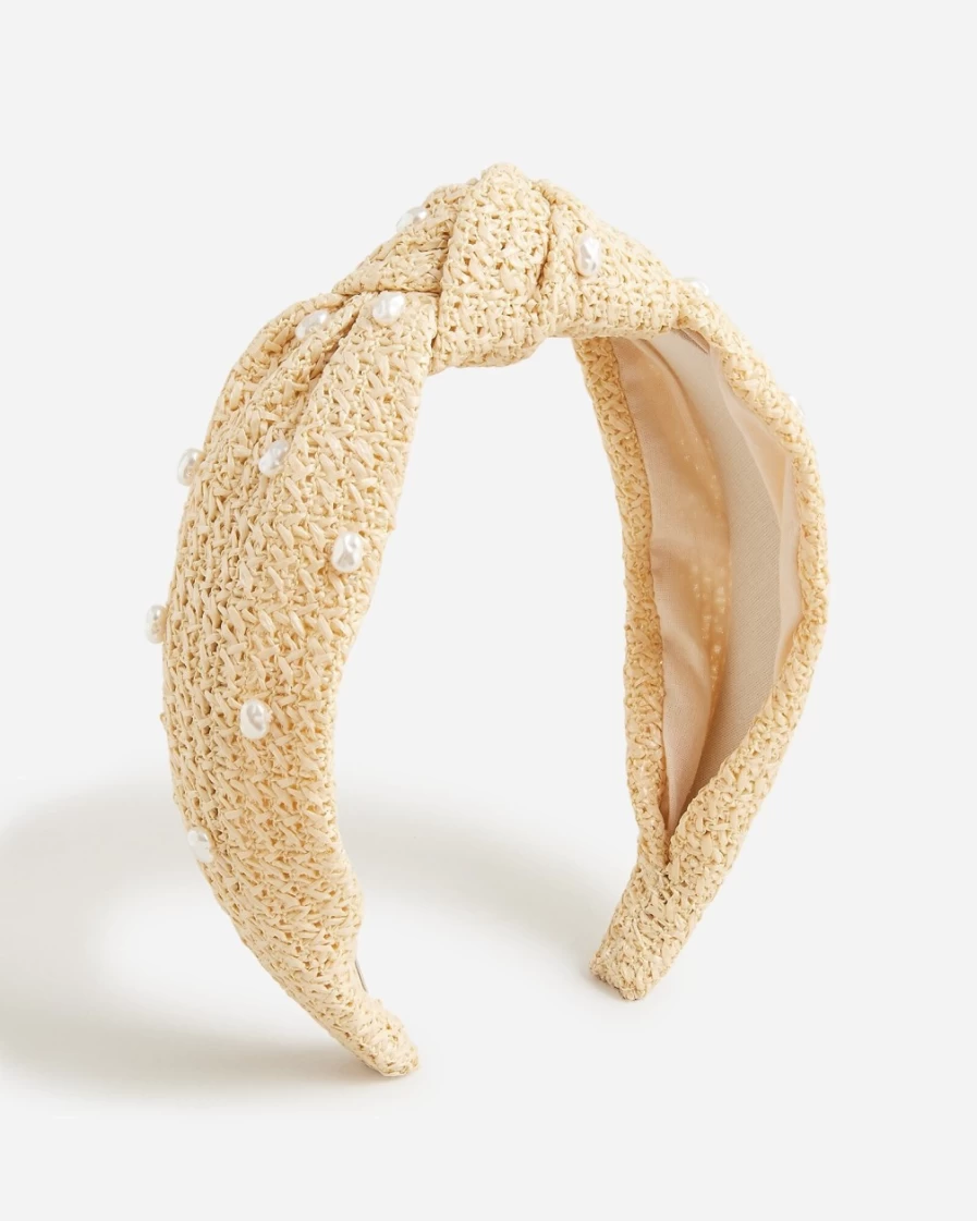 J.Crew Ivory Straw Headband for Girls - Summer Hair Accessory