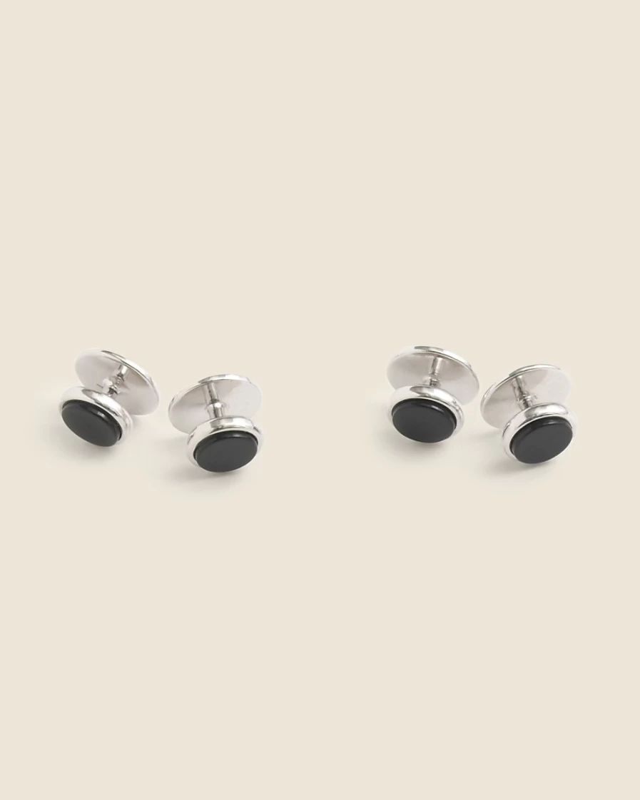 J.Crew Men's Onyx Black Sterling Silver Tuxedo Studs
