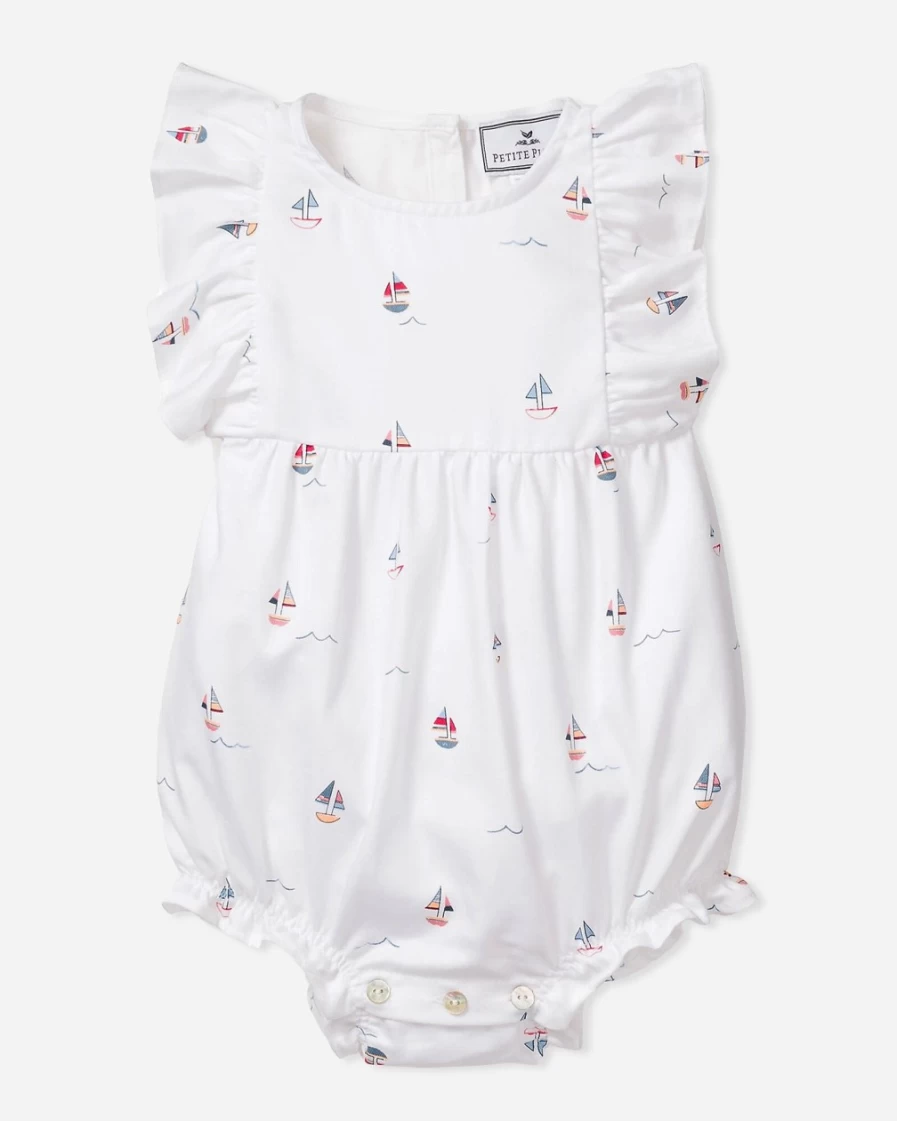 J.Crew Petite Plume Girls' White Ruffle Romper for Infants