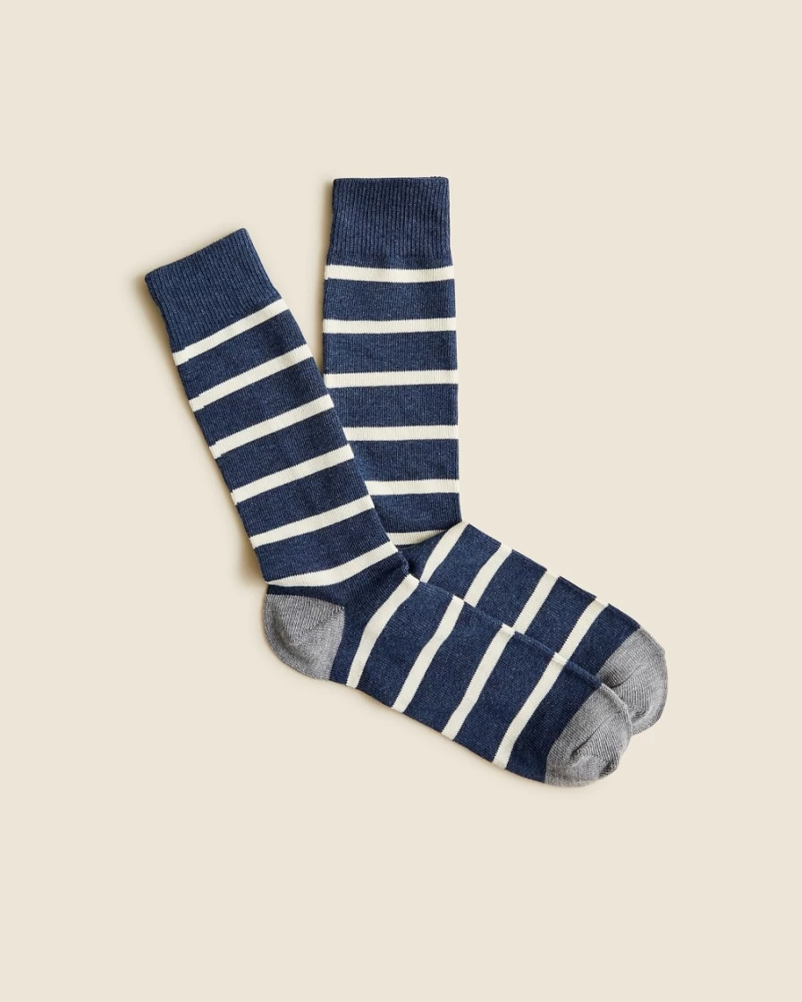 J.Crew Men's Navy & White Naval Striped Socks