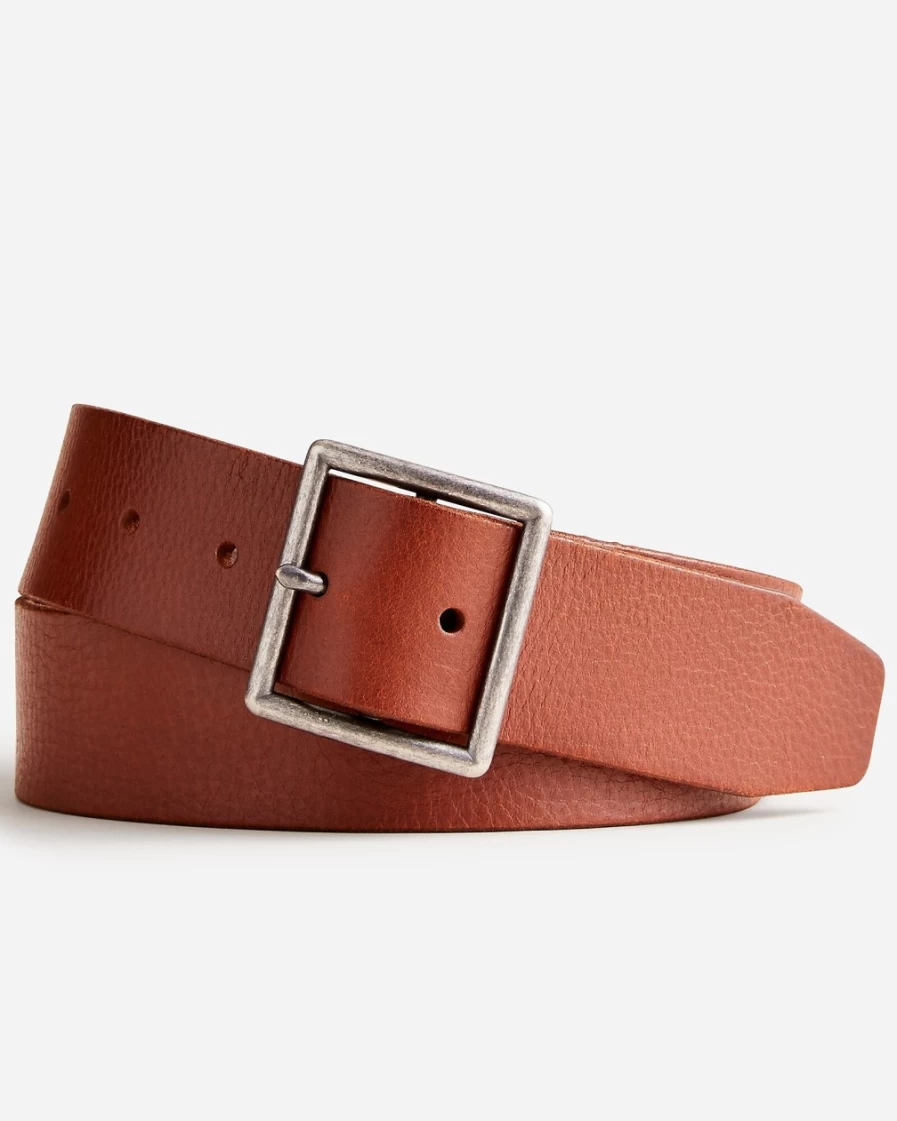 J.Crew Men's Wallace & Barnes Italian Leather Belt in Rustic Brown