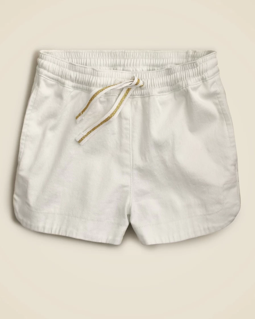 J.Crew Girls' White Chino Fishtail-Hem Shorts for Kids