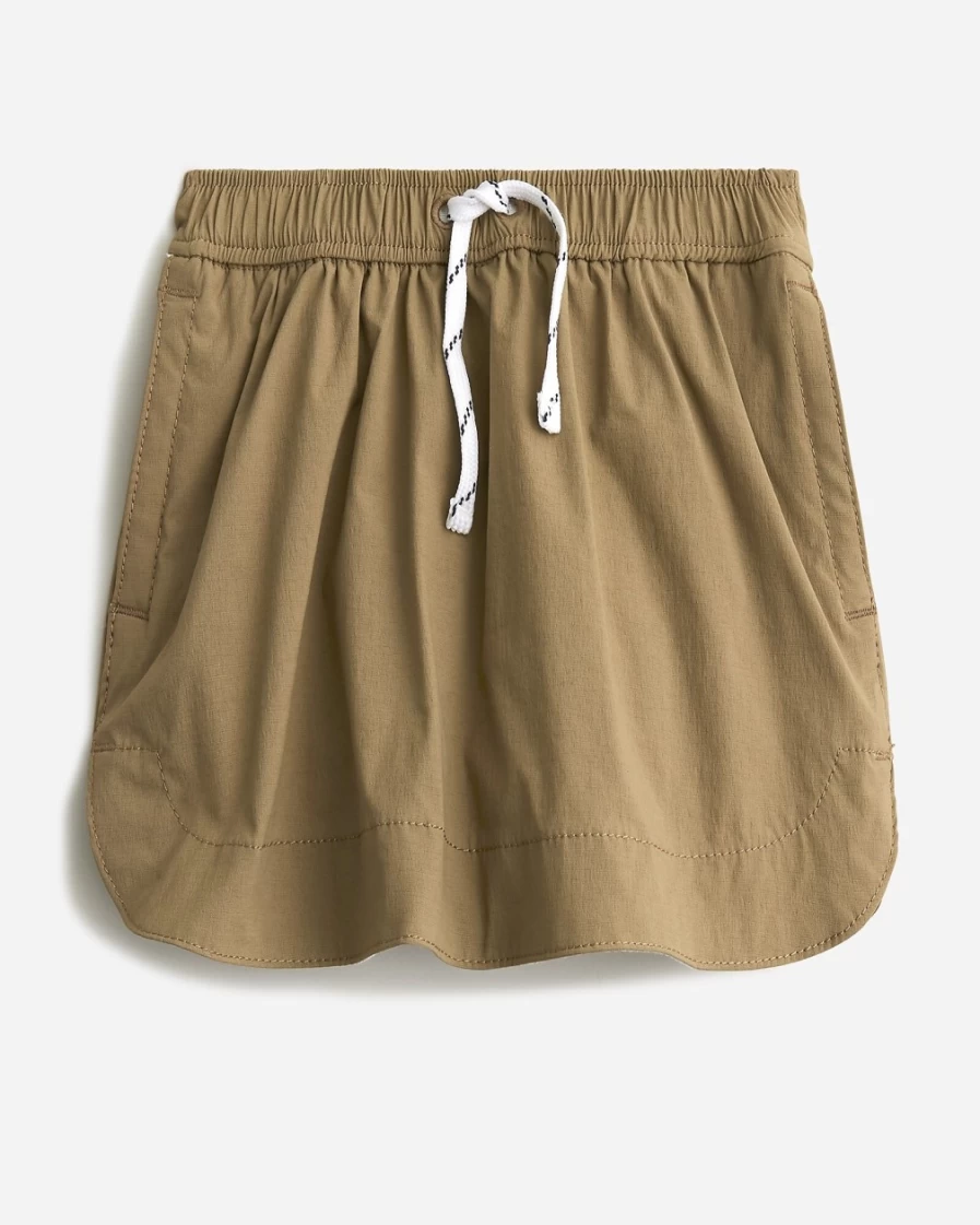 J.Crew Girls' Beachwood Khaki Pull-On Active Skort for Comfort & Play