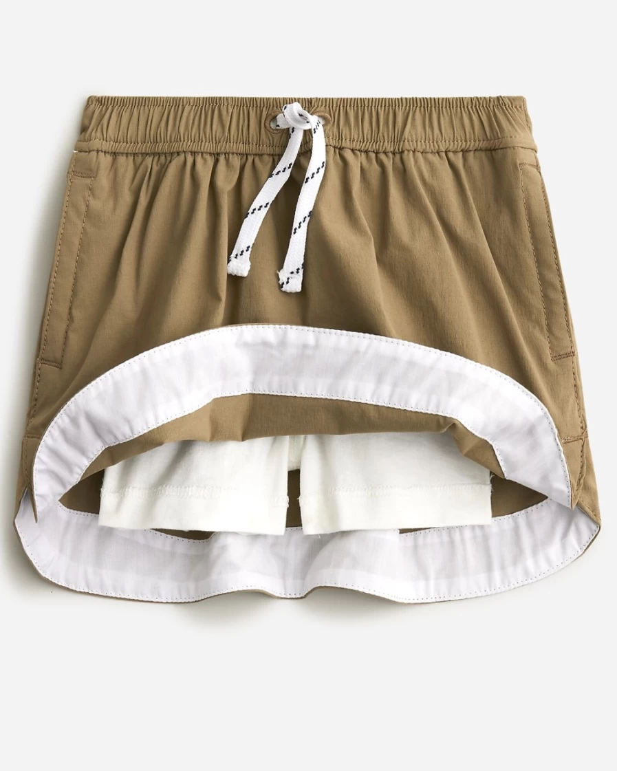 J.Crew Girls' Beachwood Khaki Pull-On Active Skort for Comfort & Play