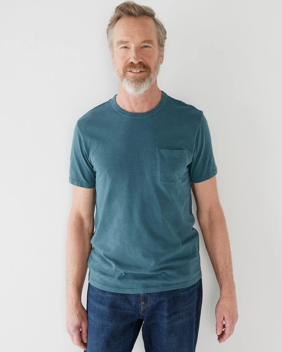 J.Crew Men's Amalfi Coast Garment-Dyed Slub Cotton Crewneck T-Shirt
