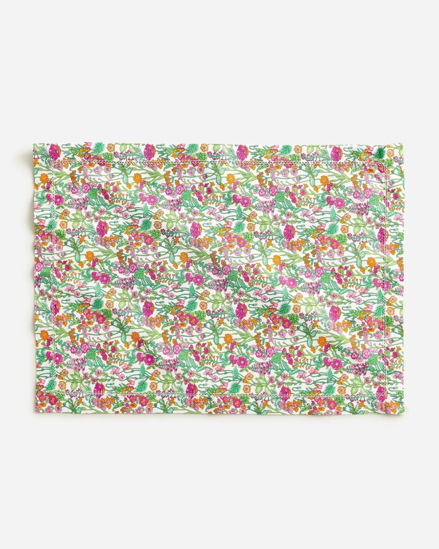 J.Crew Liberty® Fabric Set of 4 Fuchsia Tangerine Place Mats