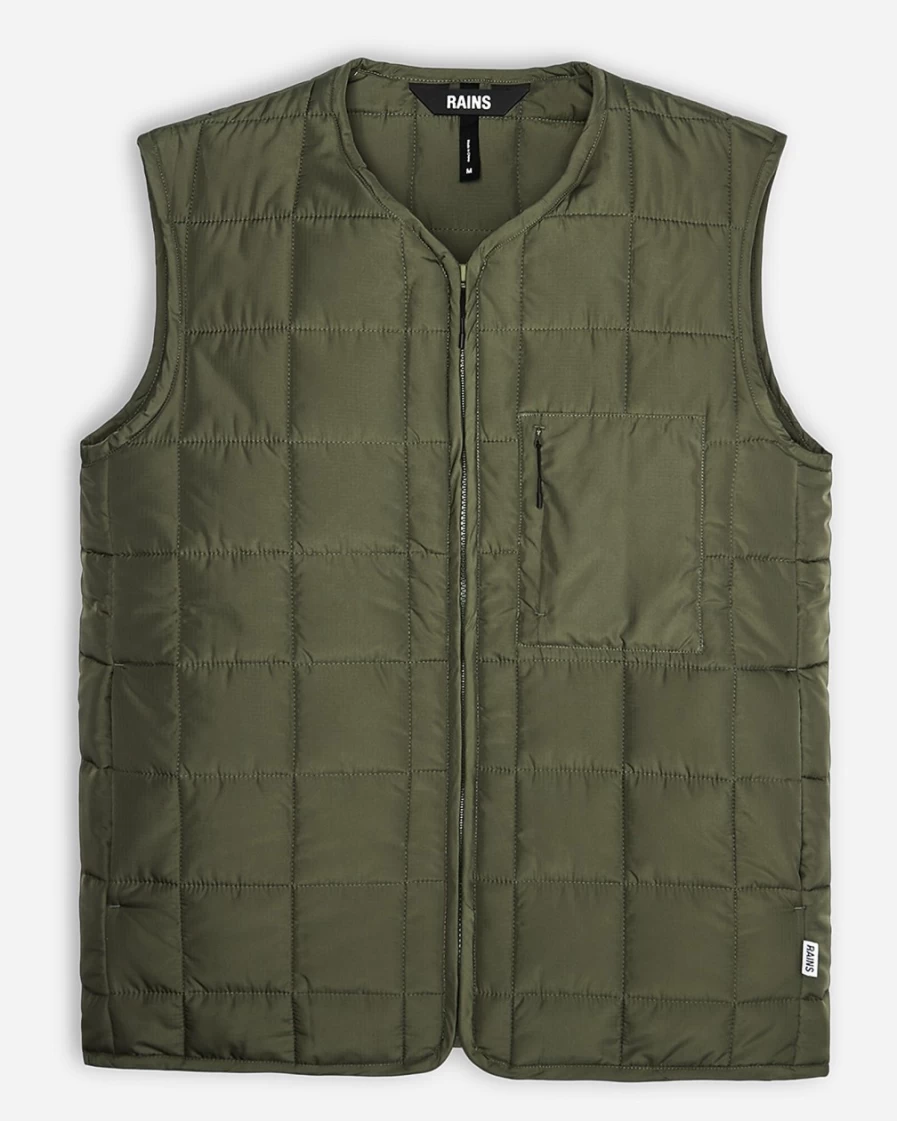 J.Crew Men's Dark Green Water-Resistant Liner Vest by Rains®