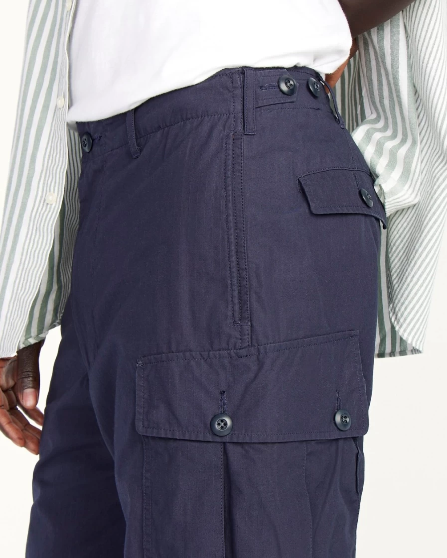 J.Crew Men's Navy Ripstop Cargo Pants with Six Pockets