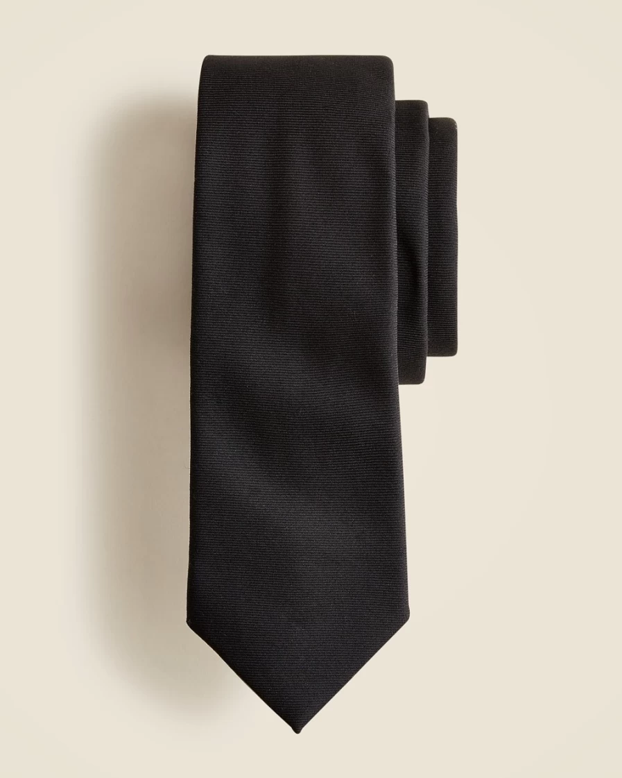 J.Crew Men's Black Wool Tie – Classic American Style for Formal Wear