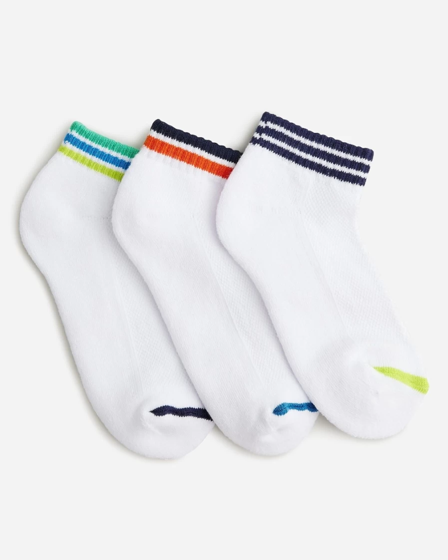 J.Crew Boys' Navy Athletic Ankle Socks - 3-Pack for Active Kids