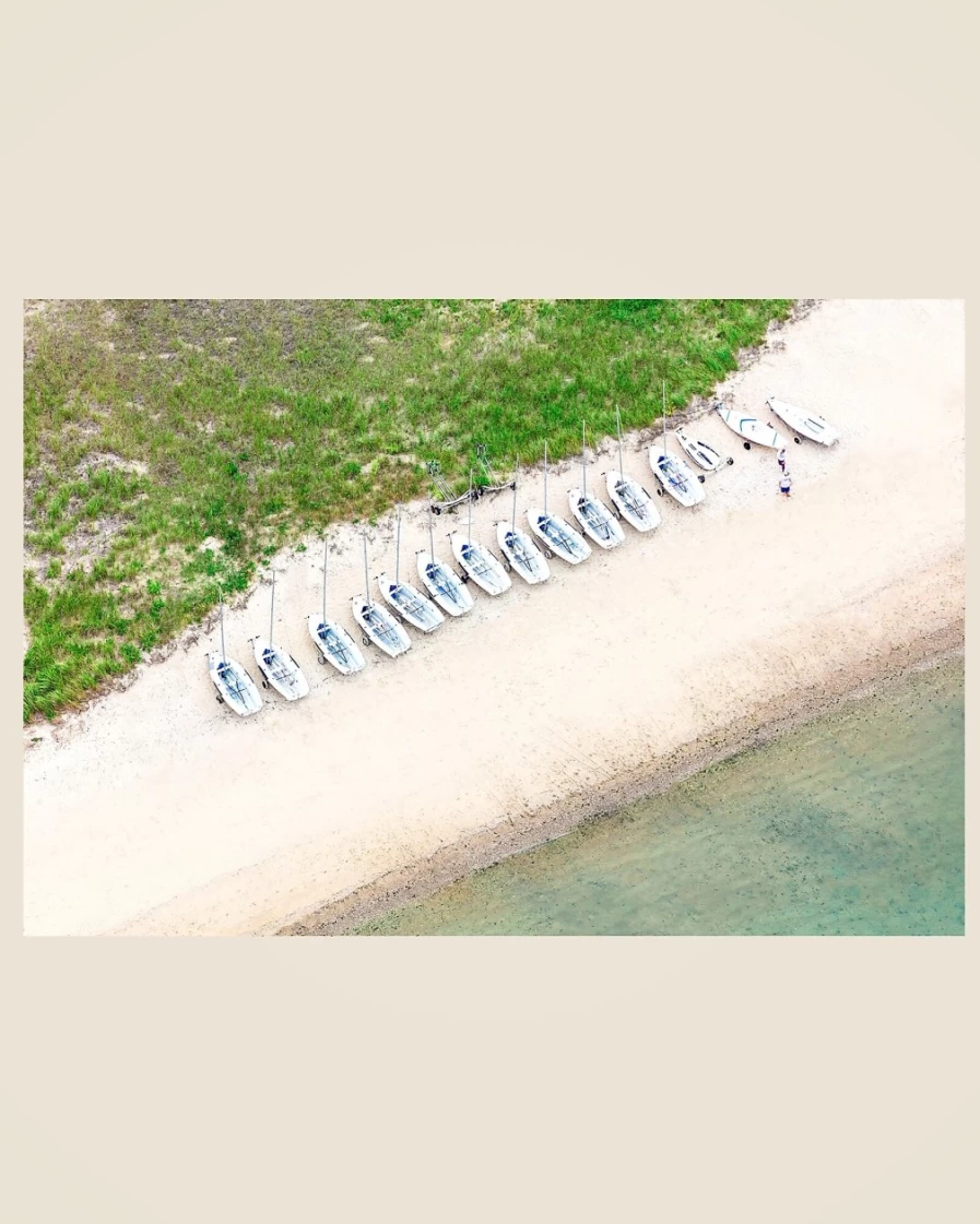 J.Crew Multi Color Gray Malin Jetties Beach Sailboats Print, Nantucket Inspired Artwork