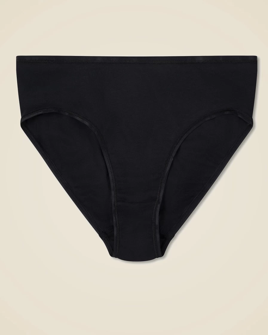 J.Crew Women's Black Cotton Seamless High-Cut Brief Underwear