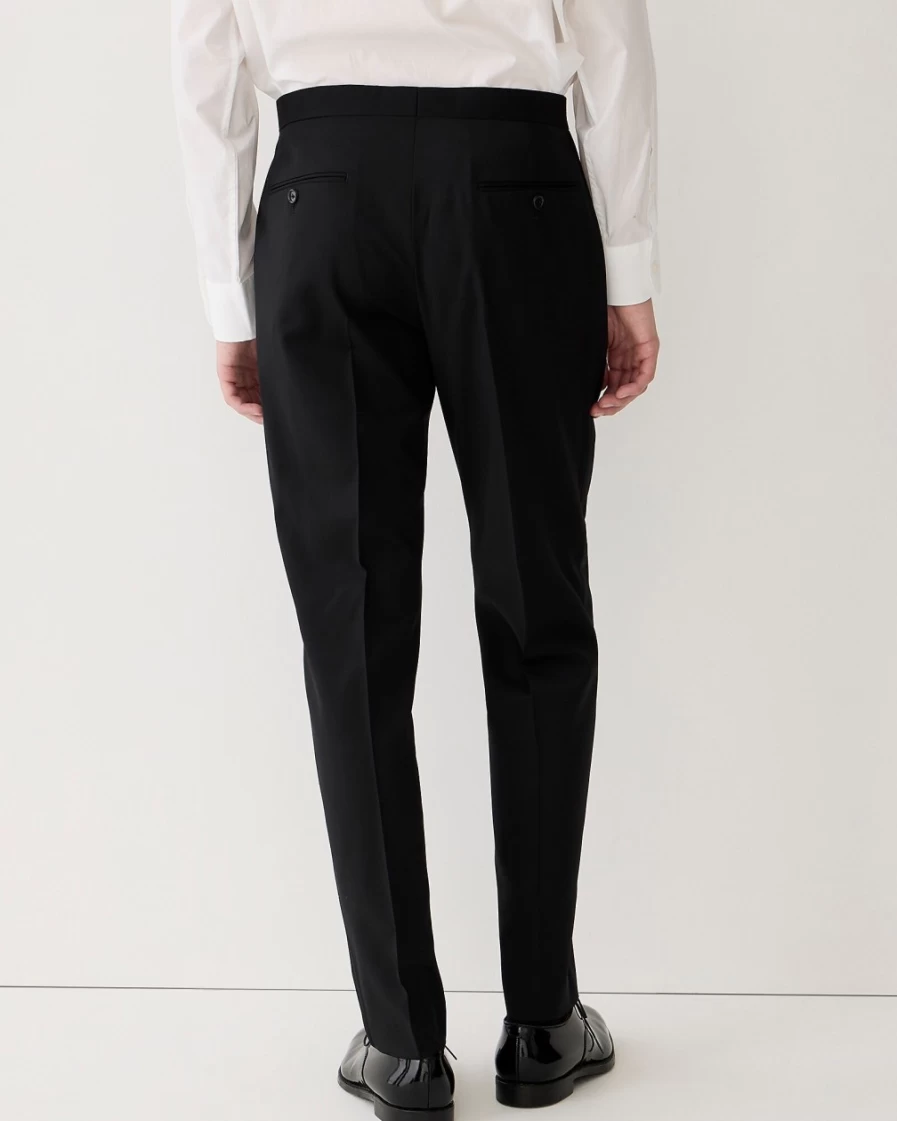 J.Crew Men's Crosby Black Tuxedo Pants in Italian Wool