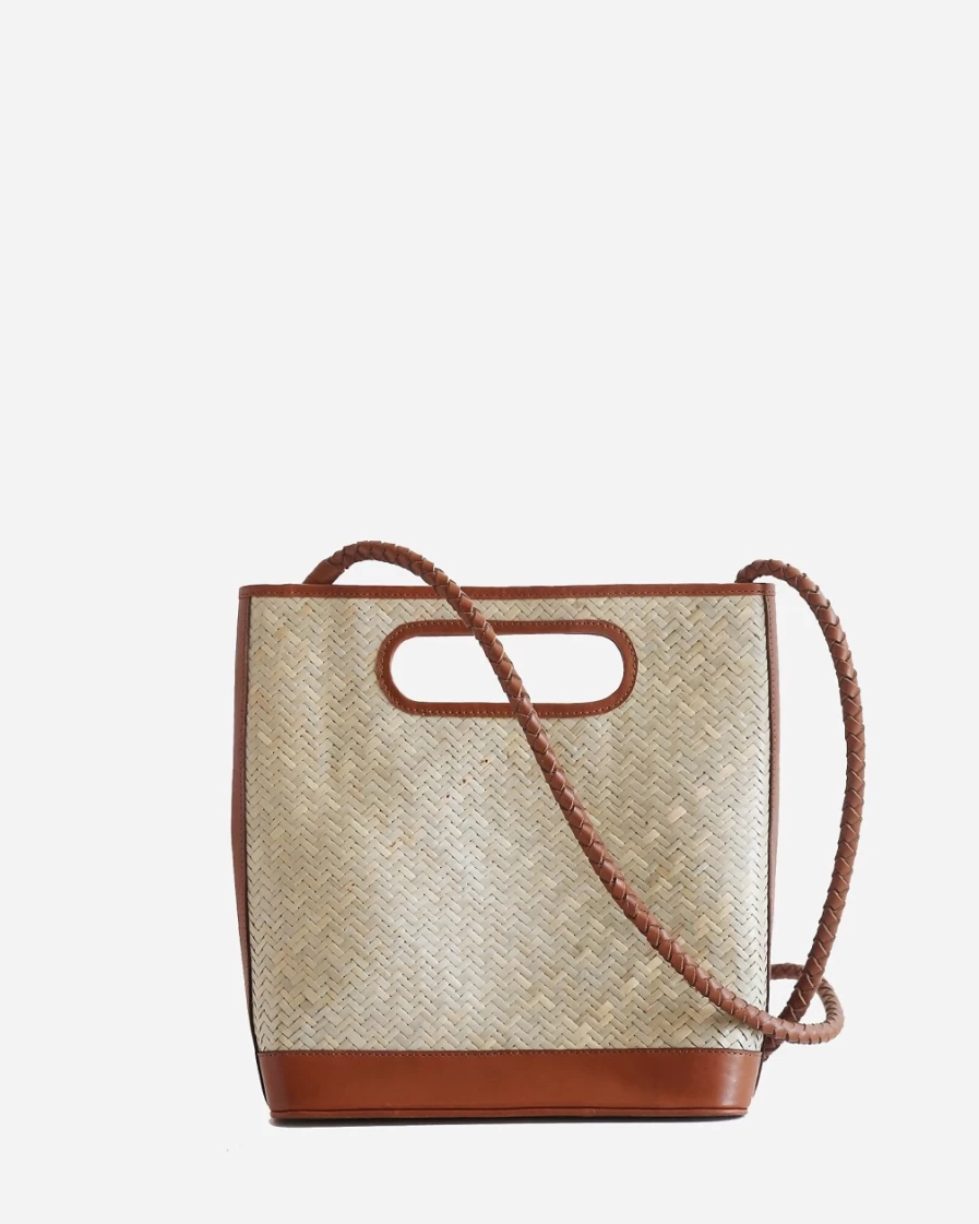 J.Crew Nell Rattan Bag for Women in Natural - Bembien® Woven Handbag