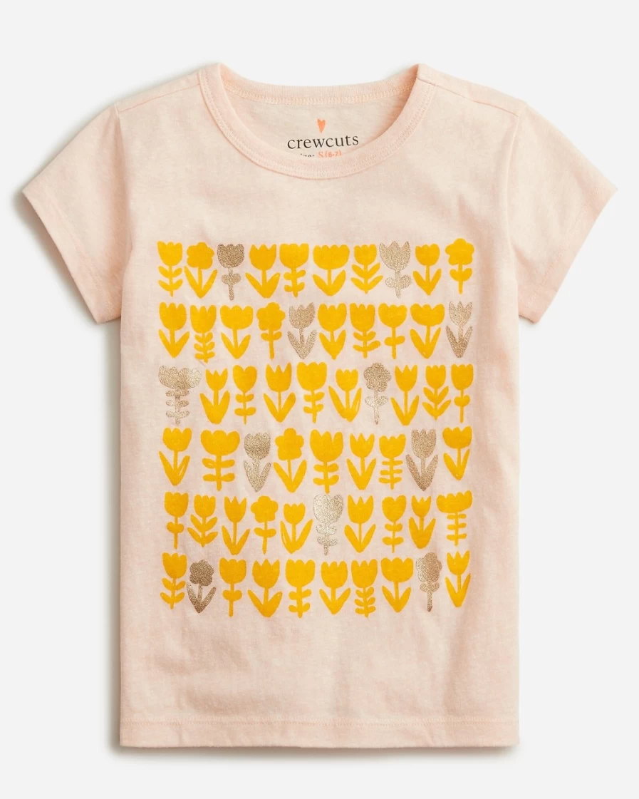 J.Crew Tiny Tulips Floral Graphic T-Shirt for Girls