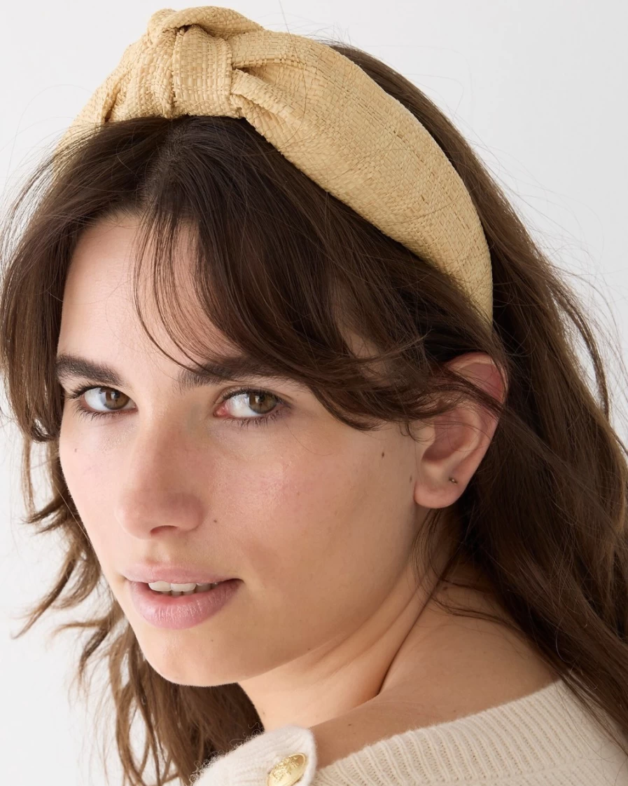 J.Crew Women's Natural Raffia Knot Headband for Stylish Comfort