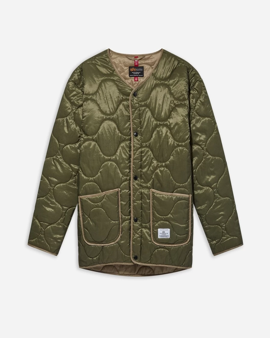 Women's Dark Green Quilted Liner Jacket by J.Crew | Alpha Industries Style