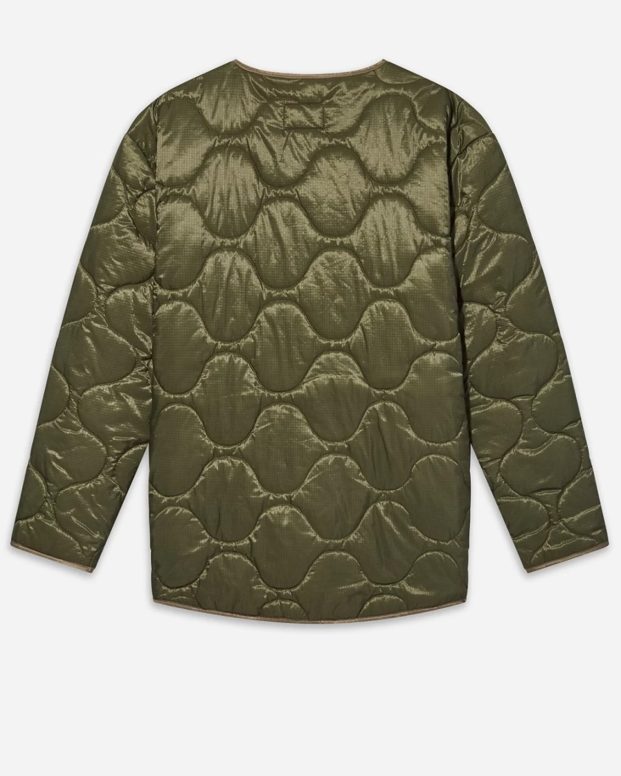Women's Dark Green Quilted Liner Jacket by J.Crew | Alpha Industries Style