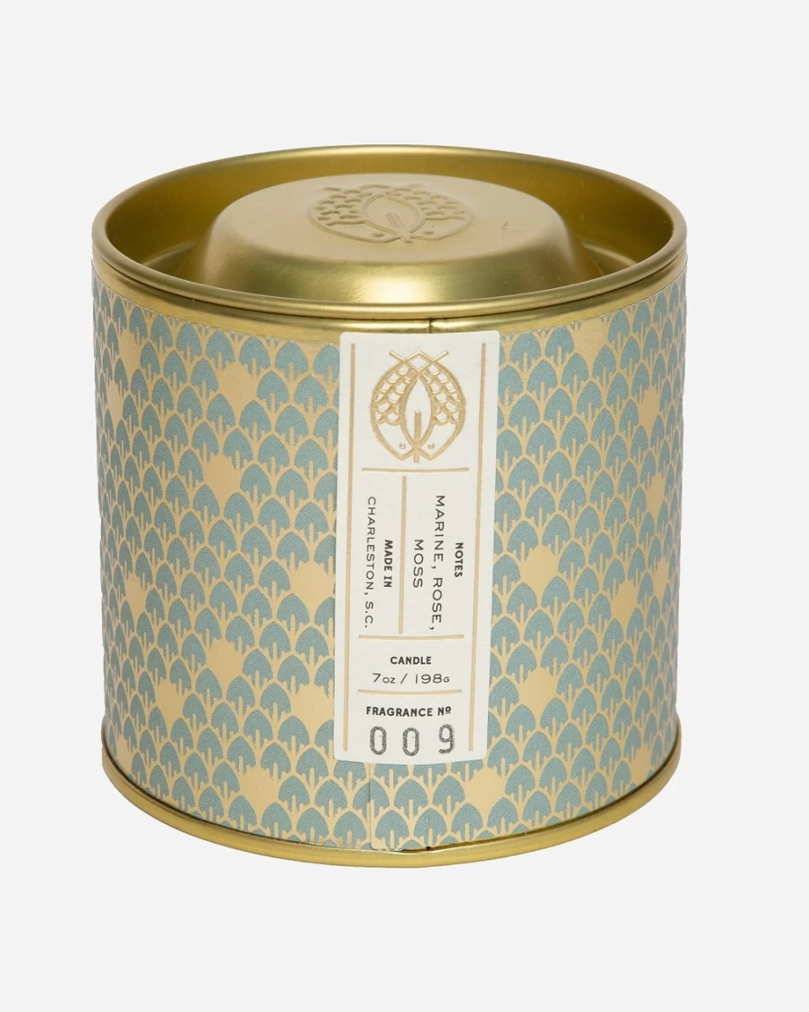 J.Crew Sage Green Candlefish Embossed Lid Candle Collection No. 9