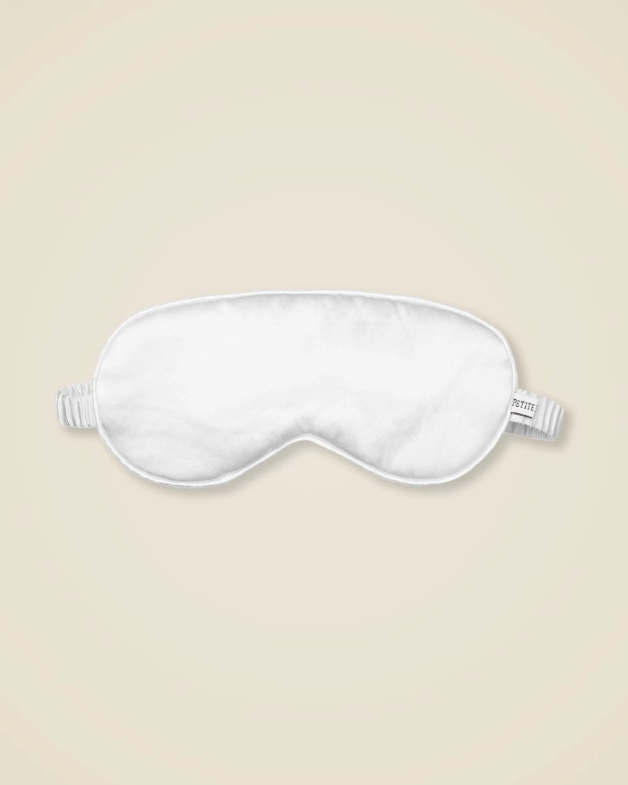 J.Crew Women's White Silk Sleep Mask Set - Petite Plume Eye Mask for Comfort & Luxury