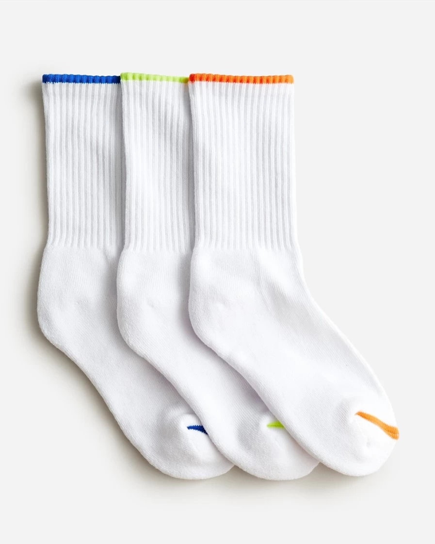 J.Crew Boys' White Everyday Socks 3-Pack - Comfortable Kids' Crew Socks