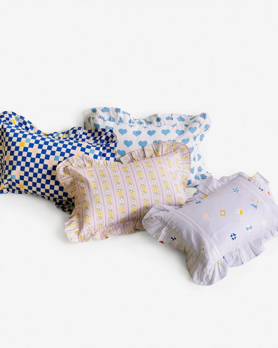 J.Crew Pink La Paloma™ Cotton Ruffle Pillow - Decorative Throw Pillow Cover