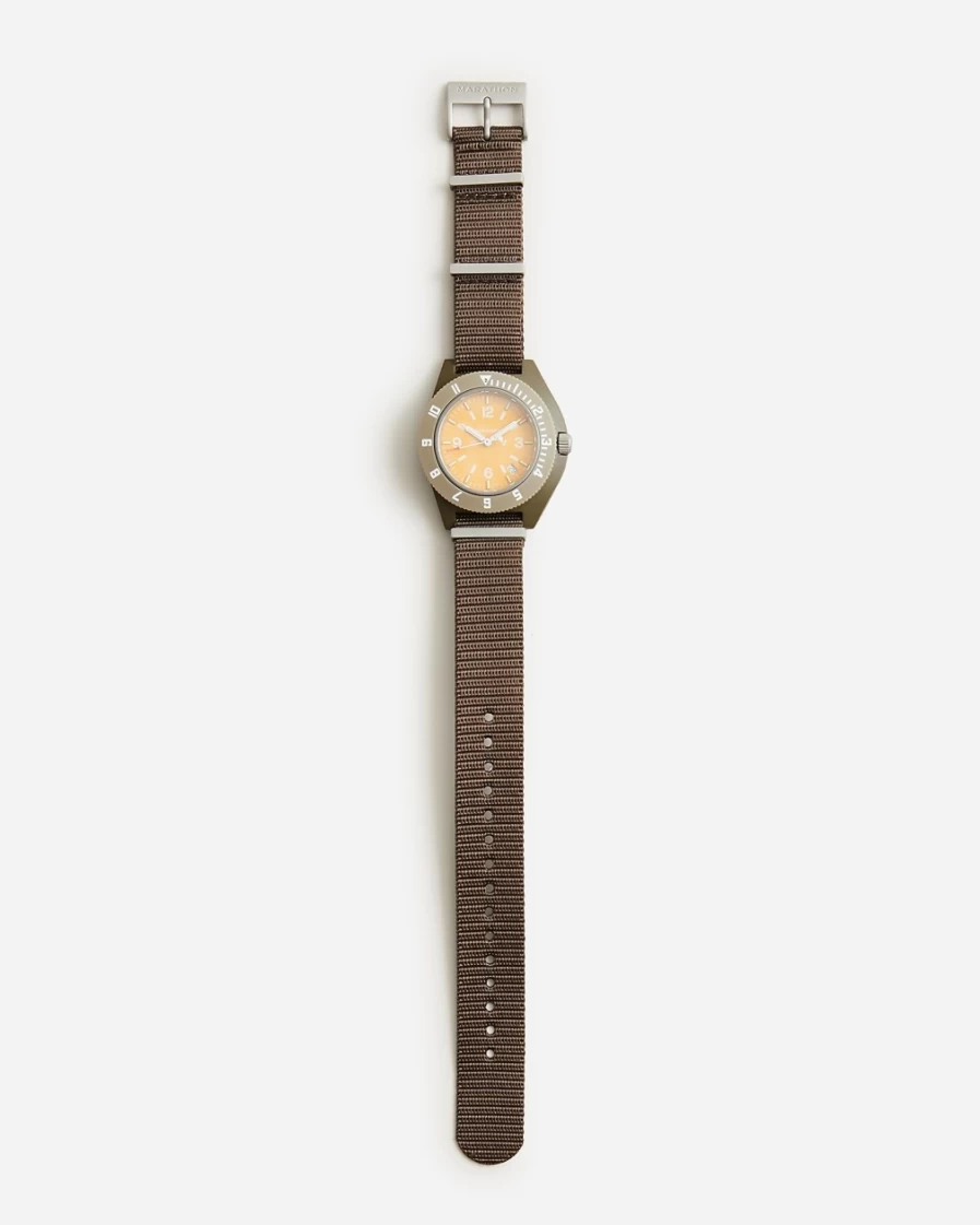 J.Crew Men's Altitude Orange Pilot's Navigator Watch with Date by Marathon Watch Company
