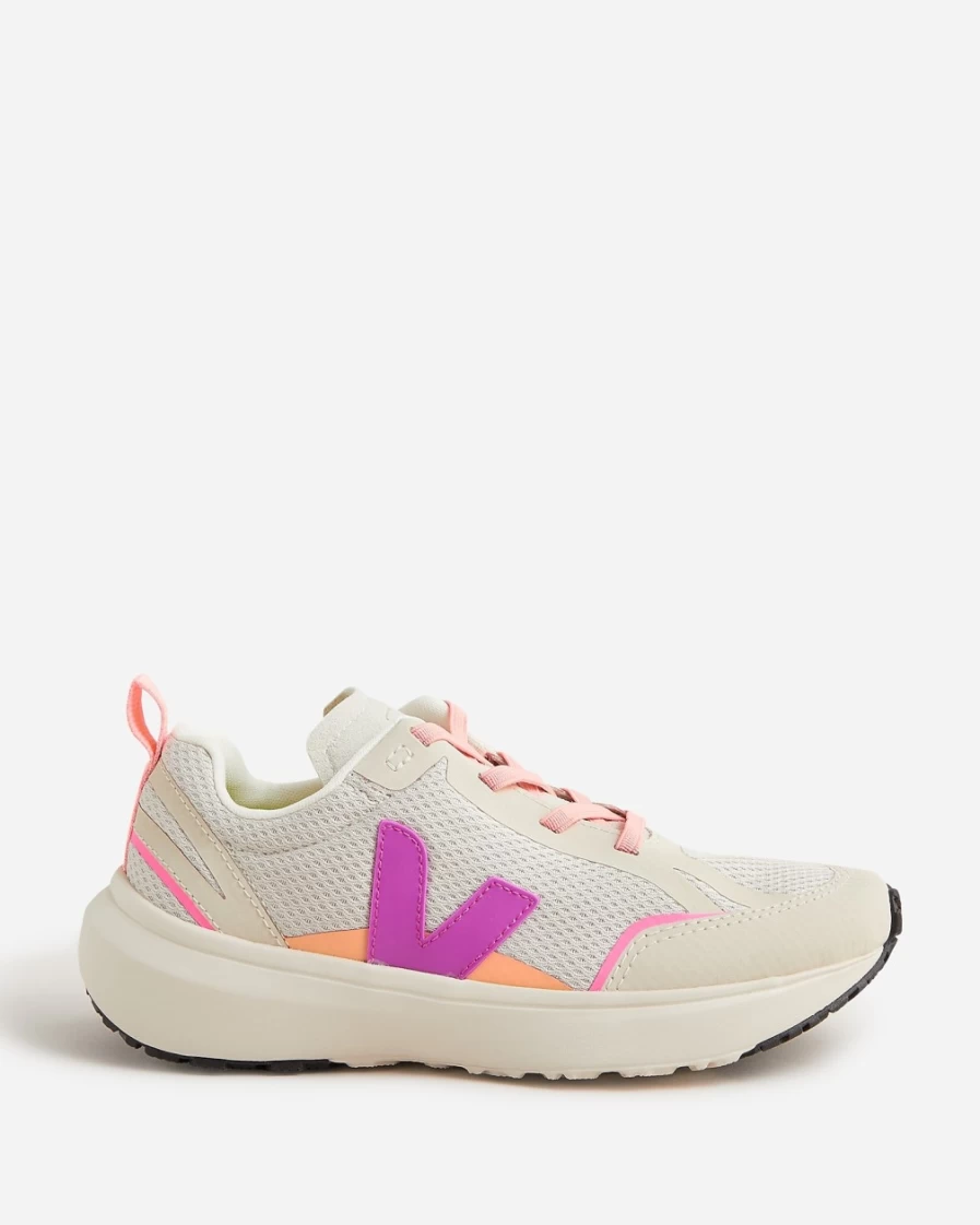 J.Crew Girls' White Lotus Veja™ Canary Lace-Up Sneakers for Girls