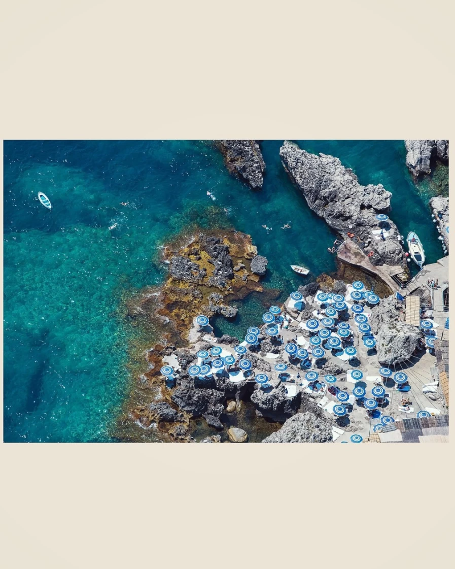 J.Crew Multi-Color Gray Malin La Fontelina Capri Beach Print