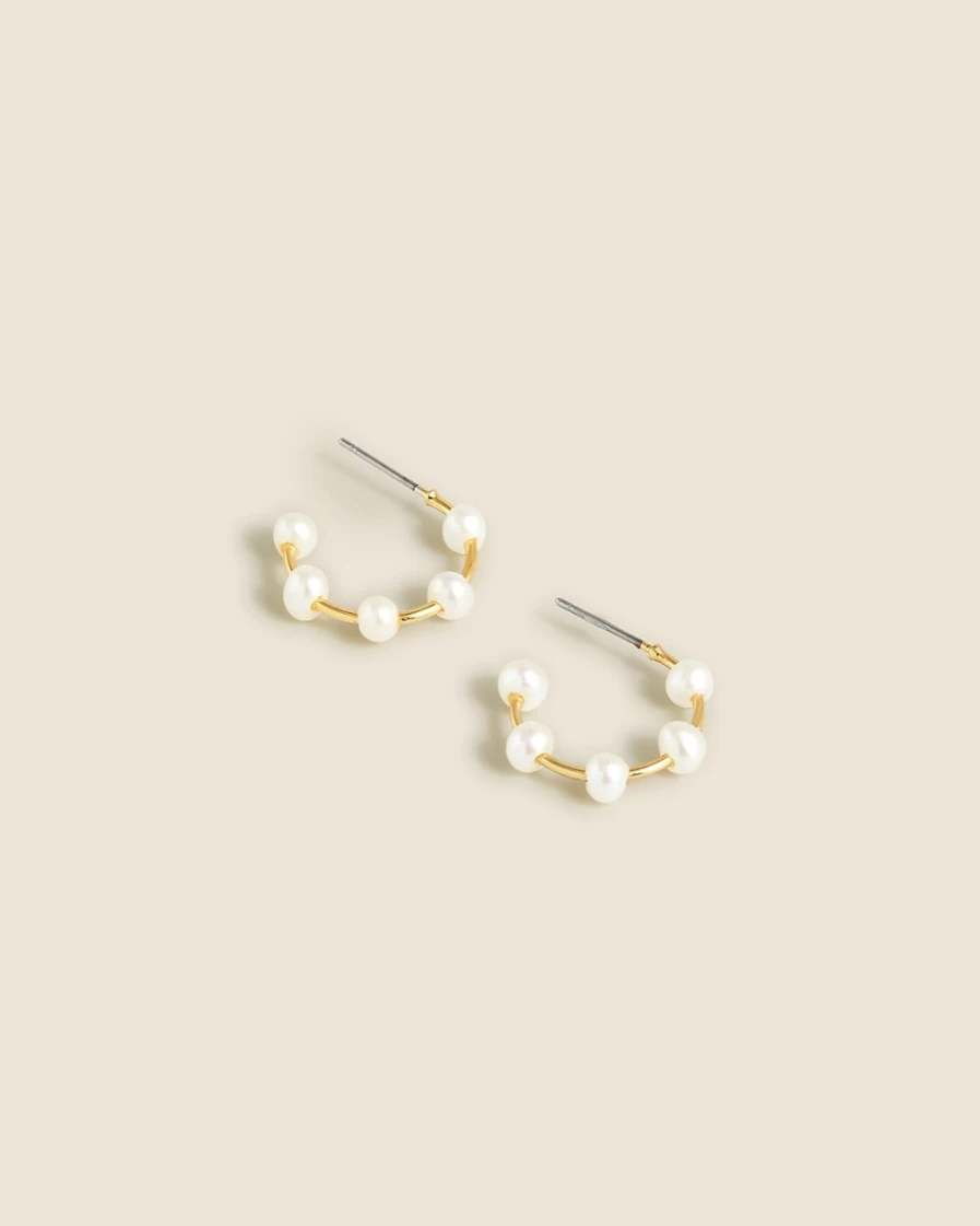 J.Crew Pearl Freshwater Beaded Hoop Earrings for Women