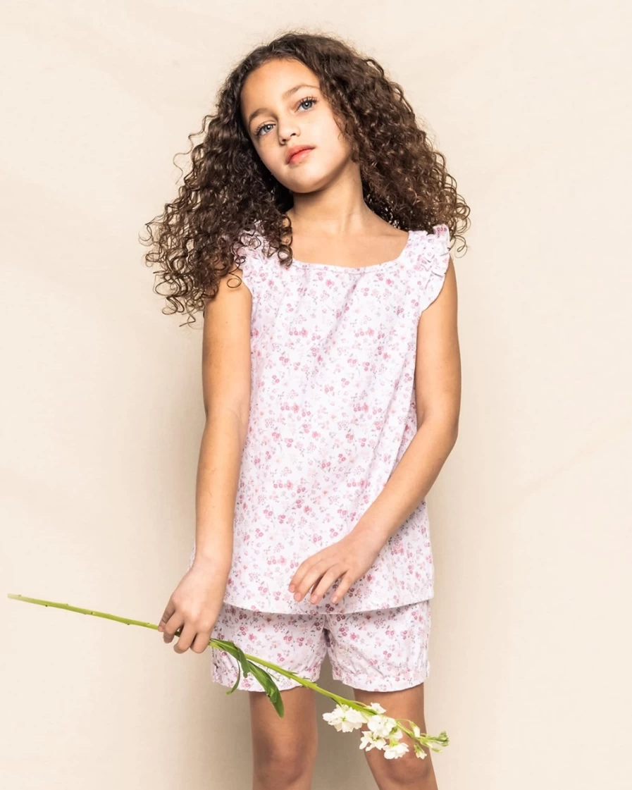J.Crew Girls' Pink Multi Fleur D'Azur Amelie Short Set - Petite Plume™