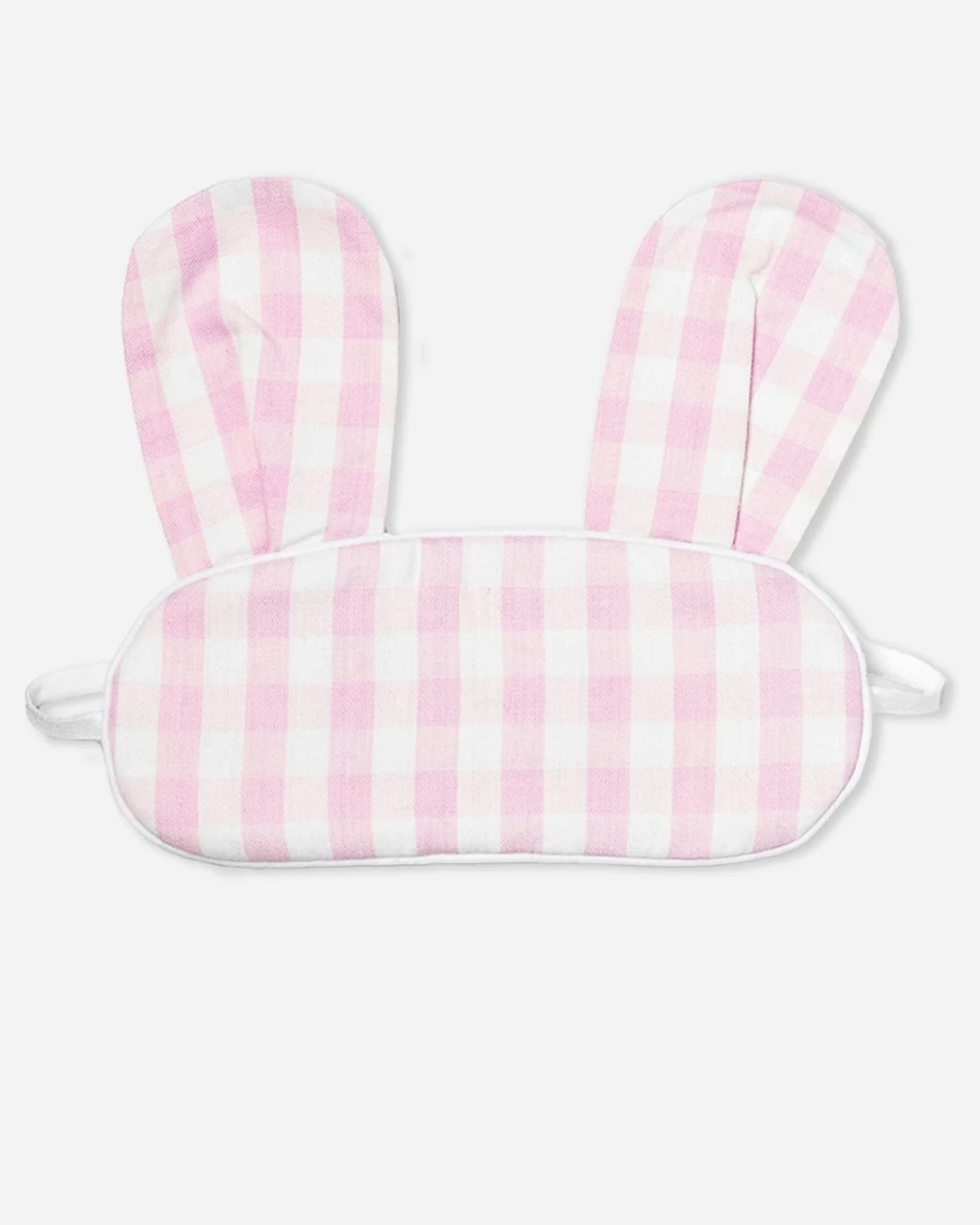 J.Crew Petite Plume Girls' Pink Bunny Ear Sleep Mask Set for Kids